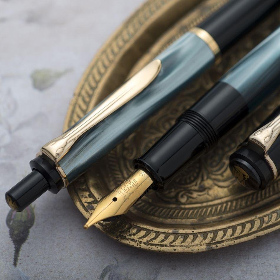 Pelikan M200 Fountain Pen - Green Marbled - Pelikan Pens Online Shop