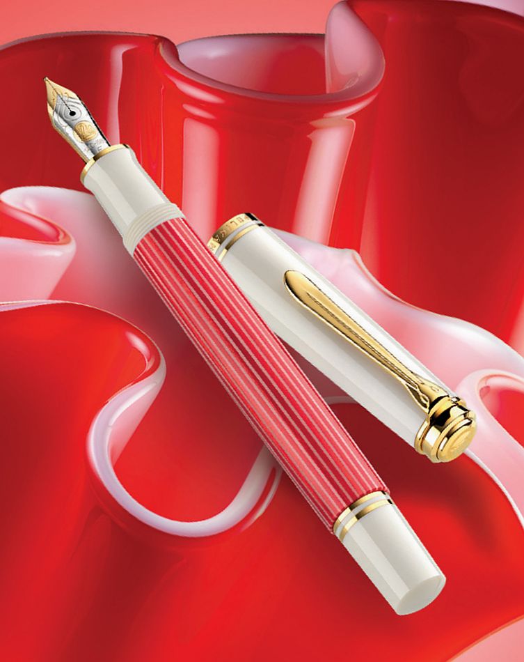 Pelikan Souveran M600 Fountain Pen - Red/White - Pelikan Pens Online Shop